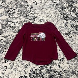 Kids Maroon Christmas Long Sleeve Shirt